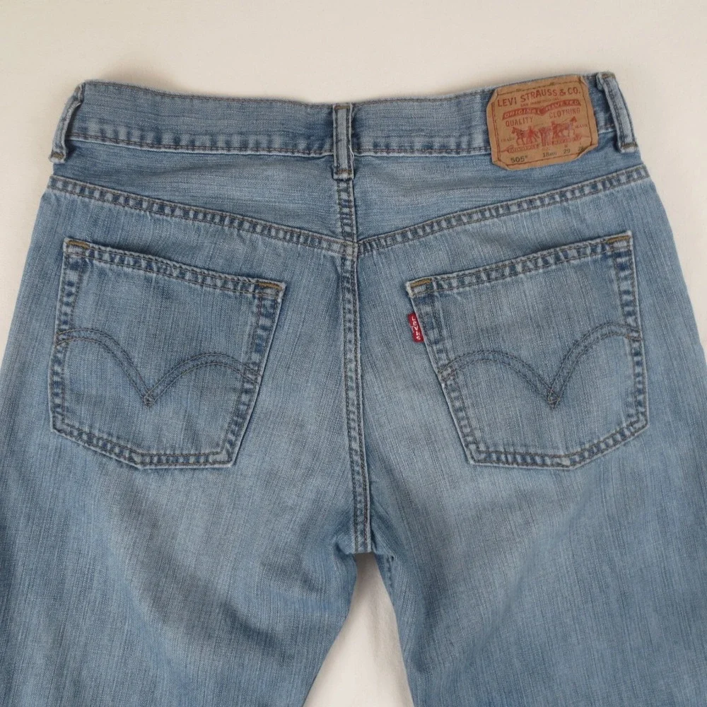 Levis 505 Jeans Boys 29x29 (Actual 30x28) Blue Regular Fit Straight Leg Denim